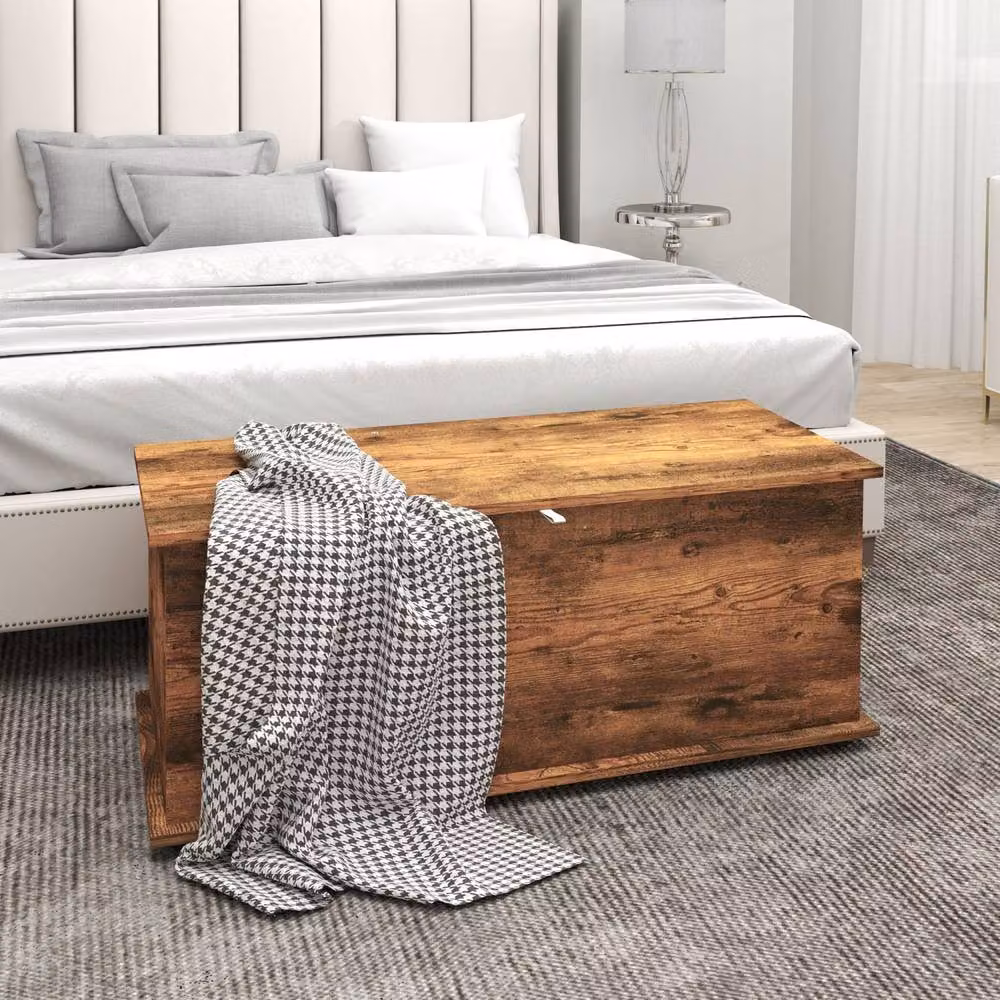 Wyld Haus Nomo Malu Rustic Brown Storage Trunk with Soft Close Lid – 3