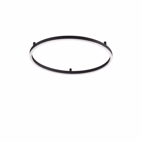Netlighting Oracle Slim Round Integrated LED Semi Flush Ceiling Light, Black, 50 cm, 2700K Warm White – 1