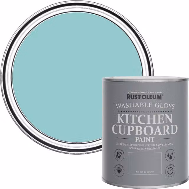 Rust-Oleum Gloss Kitchen Cupboard Paint in Petrol Blue, 0.75 l