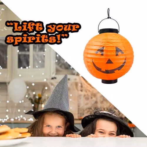 VFM e-Store Orange Pumpkin Halloween Paper Lantern, 20cm – 6