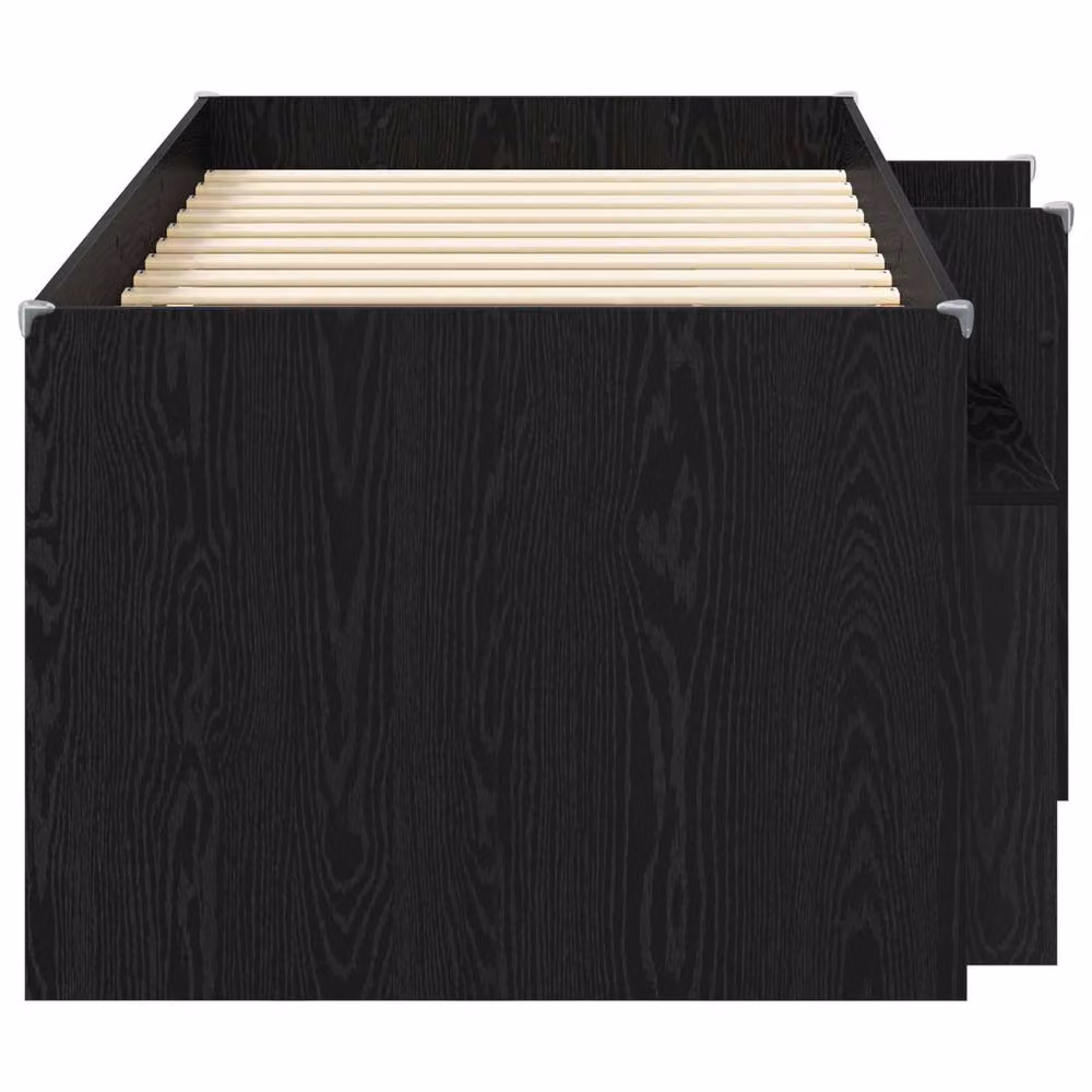 Berkfield Home Loft Bed Frame with Cabinet in Black Engineered Wood – 3