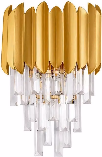 Netlighting Magnolia Gold and Brass Wall Lamp with Crystal and Metal Details, E14 – 1