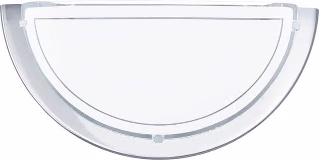 Eglo Planet 1 Semi Sphere Flush Wall Light in Chrome and White with Transparent Glass