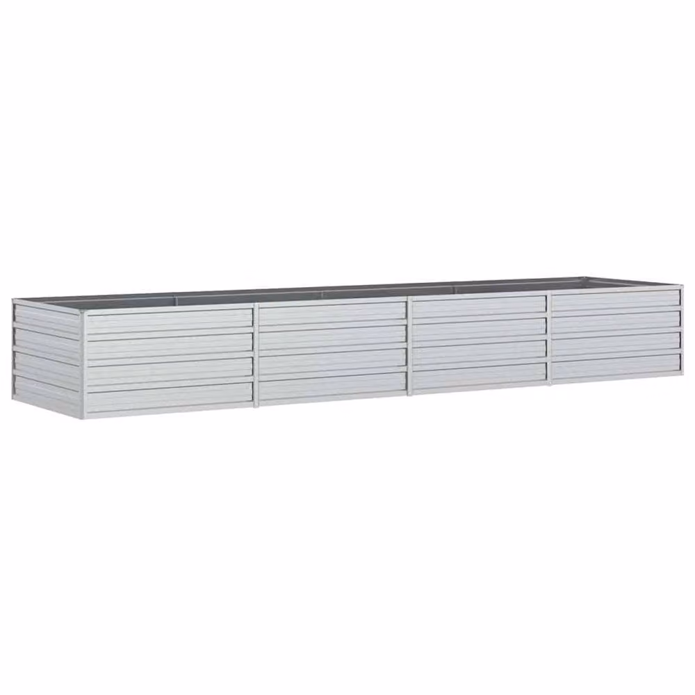 Berkfield Home Garden Galvanised Steel Raised Bed in Silver, W: 320 cm, D: 80 cm, H: 45 cm – 3