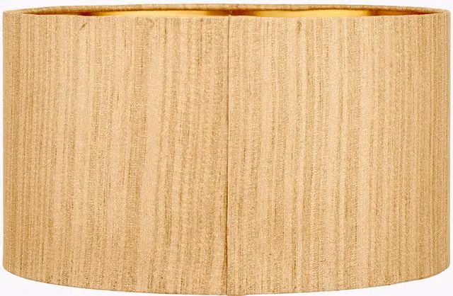 Pacific Lifestyle Slubbed Faux Silk Cylinder Lampshade in Gold and Yellow, Diameter: 45 cm