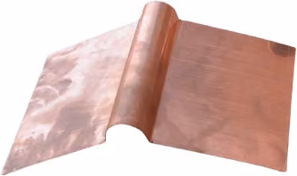 Coppa Gutta Copper Roll Top Roof Ridge in Bronze, Length: 2.4 m, Side: 125 mm
