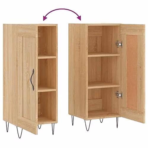 vidaXL Modern Sideboard in Sonoma Oak, Brown Engineered Wood, W/D/H: 34.5 x 34 x 90 cm – 3