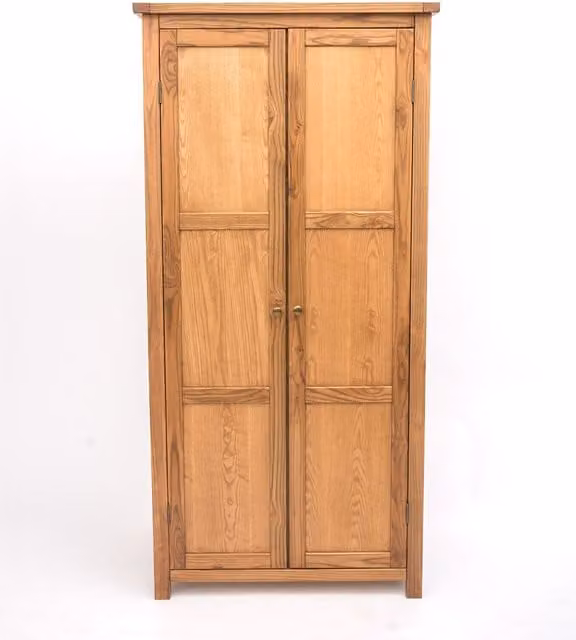 Cabinet Bits Two Door Wardrobe in Brown and Yellow Wood