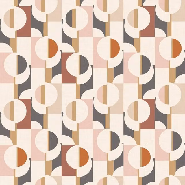 I Love Wallpaper Abstract Geometric Mid-Century Circles Wallpaper in Pink and Multicolour