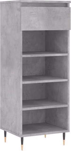 Berkfield Home Modern Shoe Cabinet in Concrete Grey, W/D/H: 40 x 36 x 105 cm
