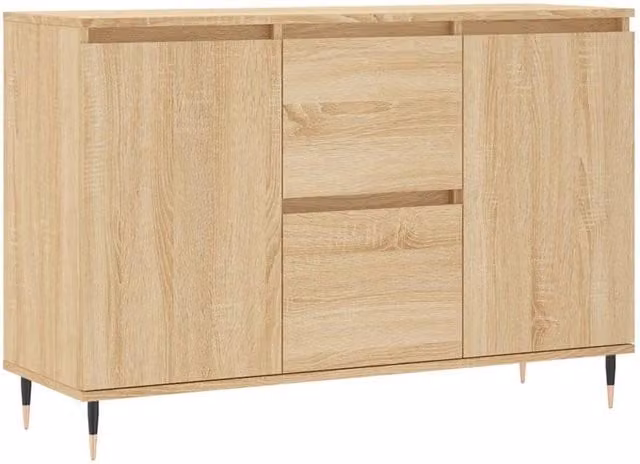 Berkfield Home Sonoma Oak Sideboard in Tan, W/D/H: 104 x 35 x 70 cm