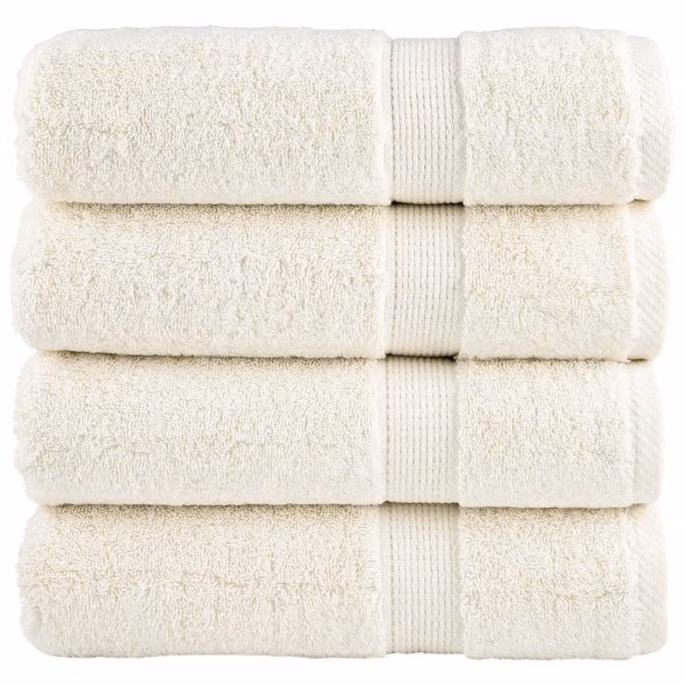 Berkfield Home SOLUND Premium Cotton Terry Shower Towels, 4 Pack, Beige, W: 70 cm, L: 140 cm, 600 gsm – 2