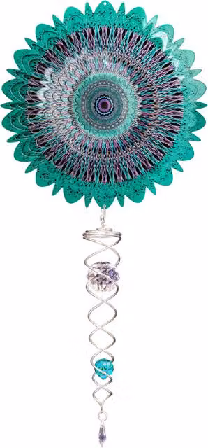 Spinnerz Mandala Space Artist Crystal Tail Turquoise Geometric Hanging Ornament