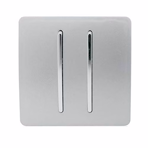 Trendi Modern Plastic Light Switch in Silver and Black – 1