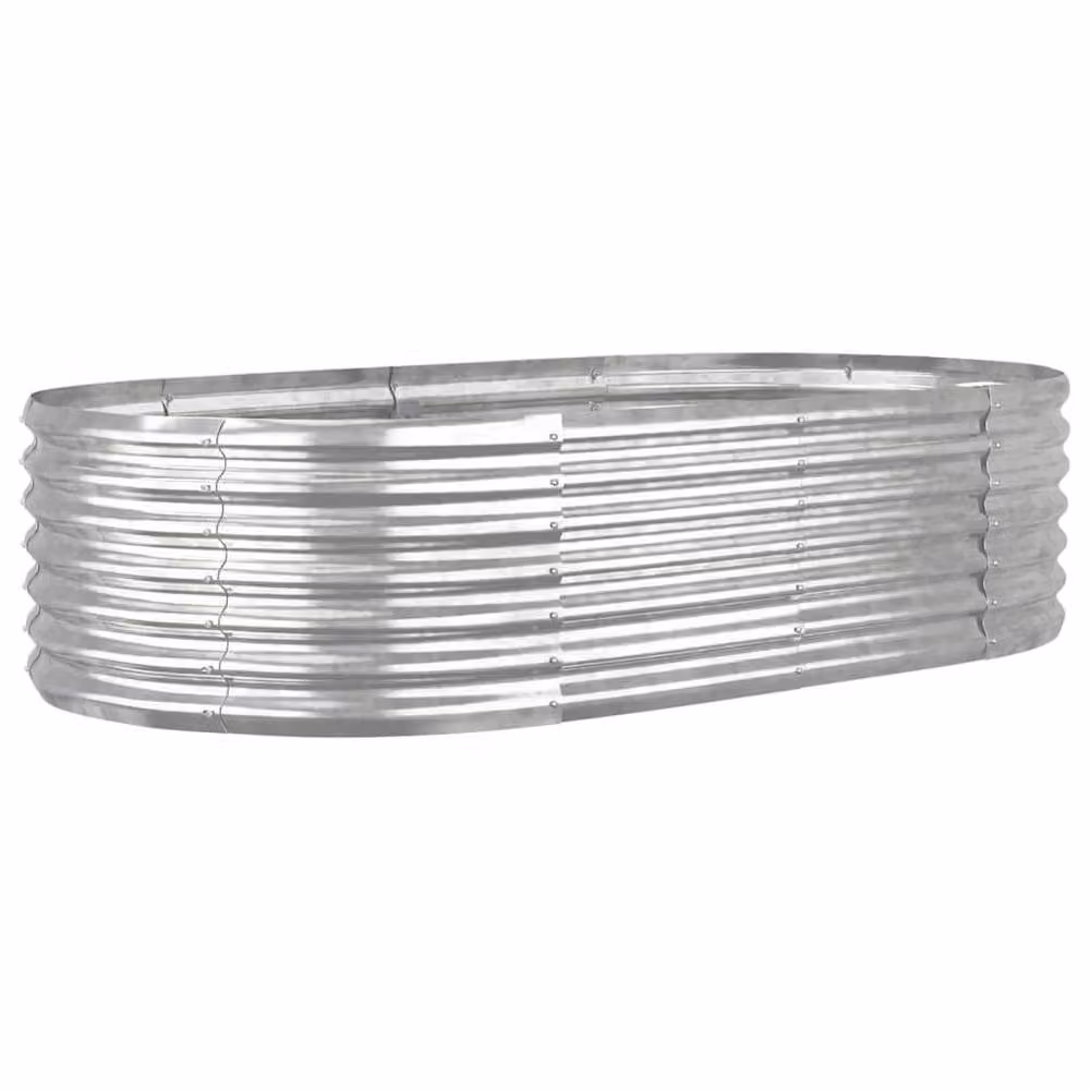 Berkfield Home Garden Silver Powder-coated Steel Raised Bed W: 152 cm, D: 80 cm, H: 36 cm – 3