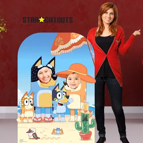 Star Cutouts SC4534 Bluey On-Beach Freestanding Cardboard Stand-In, Multicolour, Height: 131 cm – 2