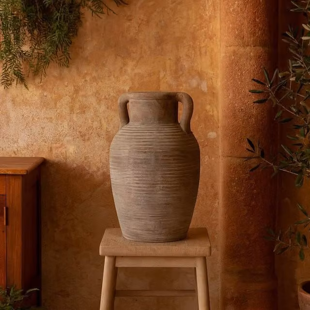 Wyld Haus Siena Amphora Stoneware Vase in Brown with Handles – 1