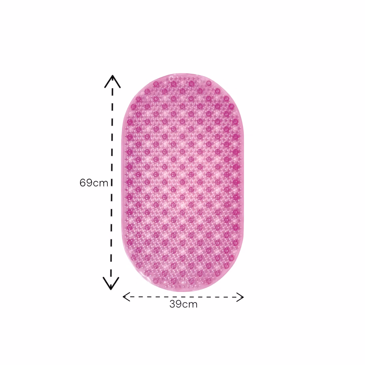 Showerdrape Cleo Oval Pink Anti Slip Bath Mat W: 69 cm, D: 39 cm – 2