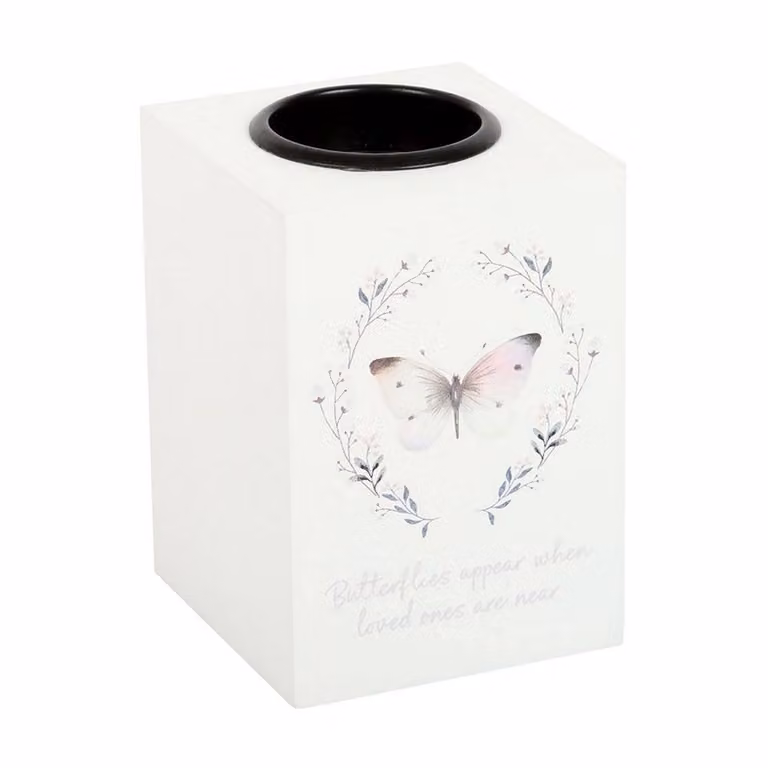 Something Different Butterflies Appear Tealight Holder in White
