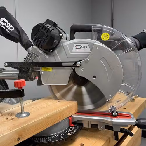 SIP 12 inch Sliding Compound Mitre Saw in Silver with 305mm Blade and 1.8kW Motor – 5