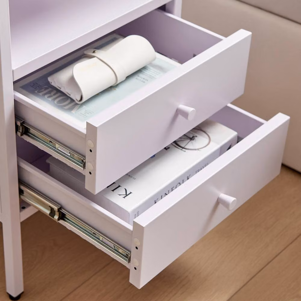 FurnitureboxUK Lykke Metal Storage Bedside Table in Purple – 2