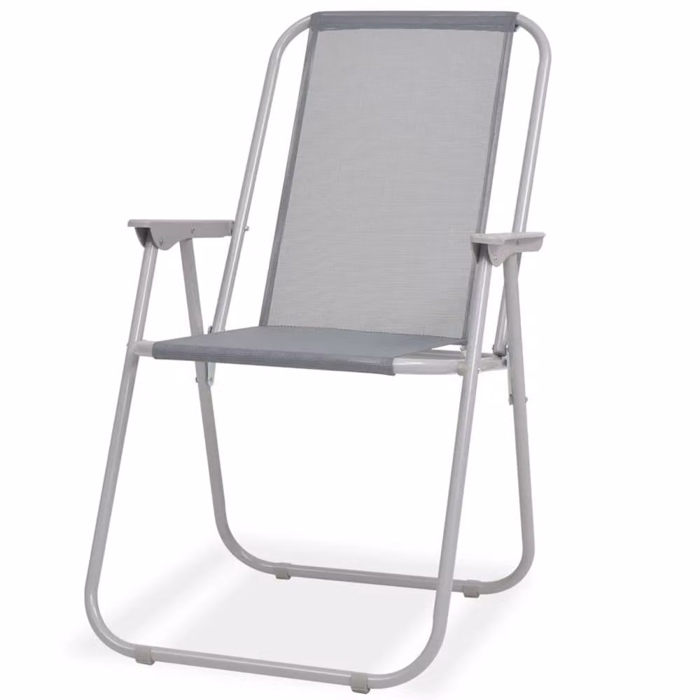 Berkfield Home 8 Piece Grey Steel and Textilene Outdoor Dining Set