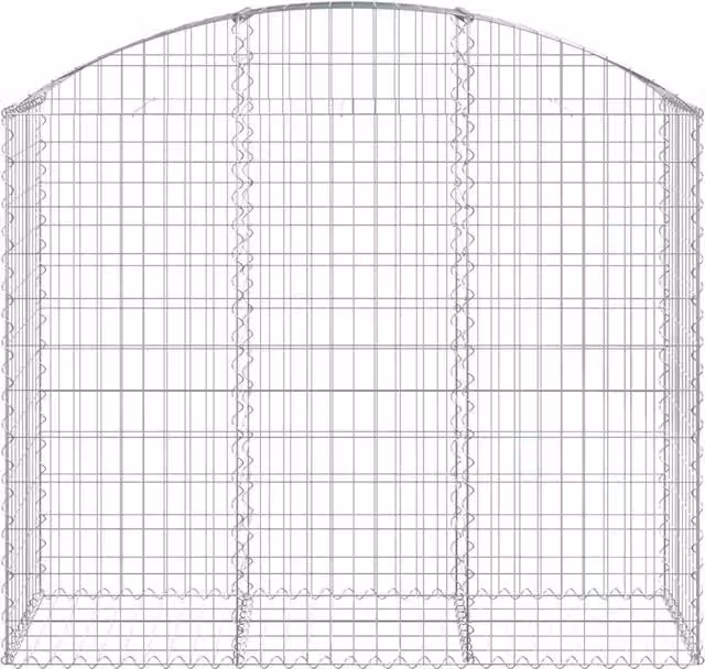 Berkfield Home Decorative Arched Gabion Basket in Silver Galvanised Steel, W/D/H: 150 x 50 x 120/140 cm – 1
