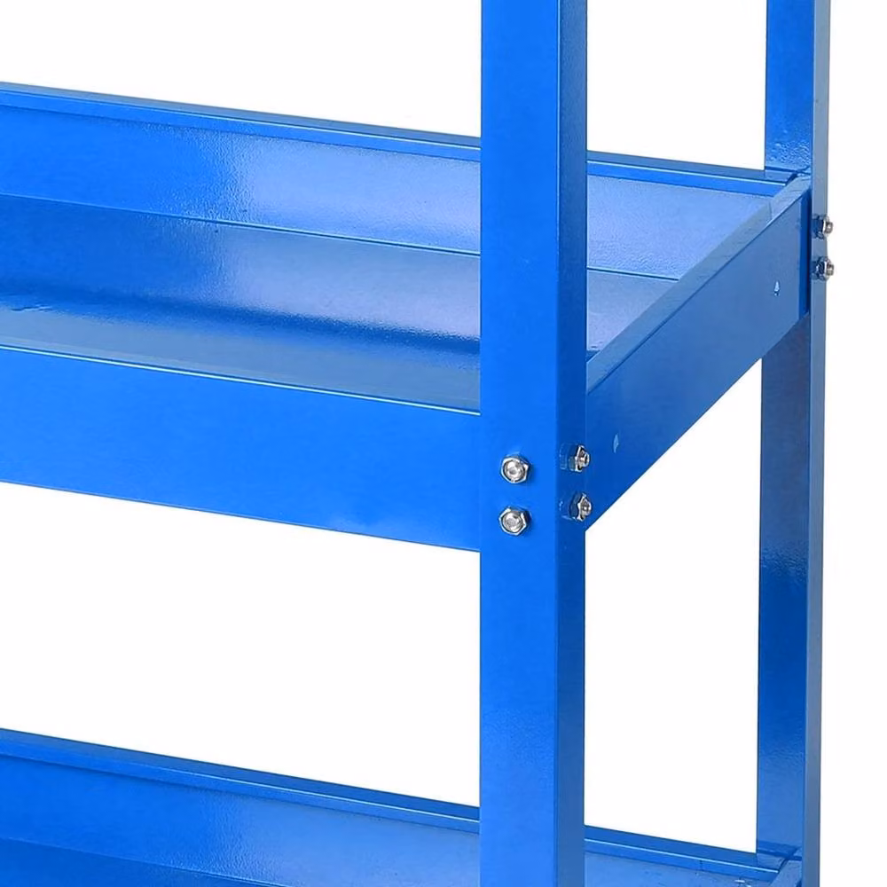 EONLION 3 Tier Metal Tool Storage Garage Trolley Workshop Cart Shelf in Blue – 5