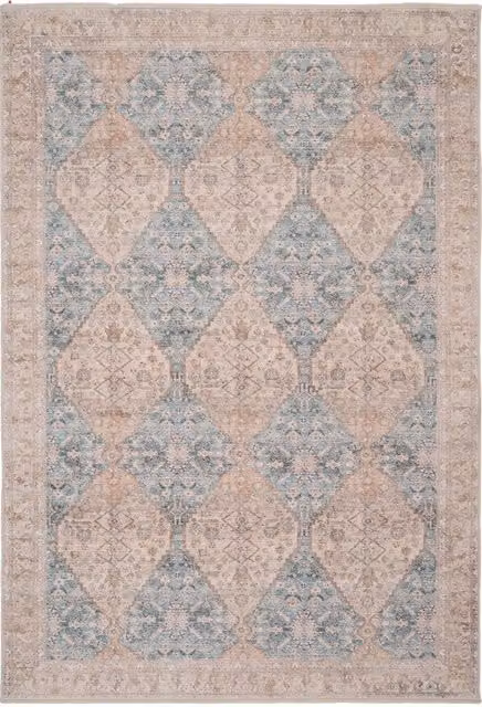 Kukoon Blue Beige Multicolour Traditional Pattern Distressed Woven Living Area Rug, W/D: 120 x 170 cm