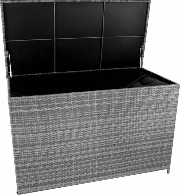 Monstershop Rattan Cushion Storage Box with Castors, Grey