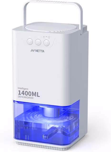 Netta Mini Dehumidifier with Timer, White, 1.4 l