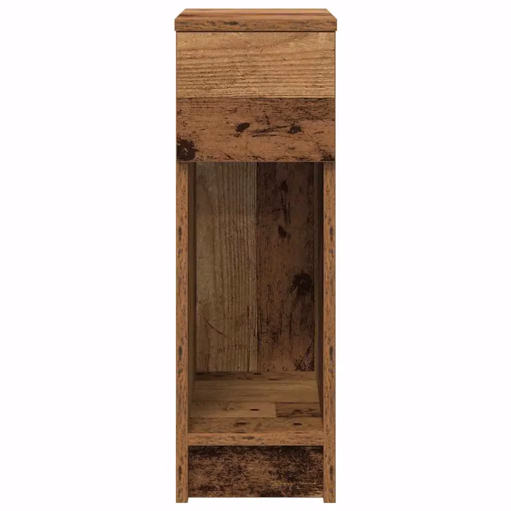 Berkfield Home Set of 2 Bedside Cabinets with Drawer in Brown Old Wood, W/D/H: 20 x 36 x 60 cm – 3