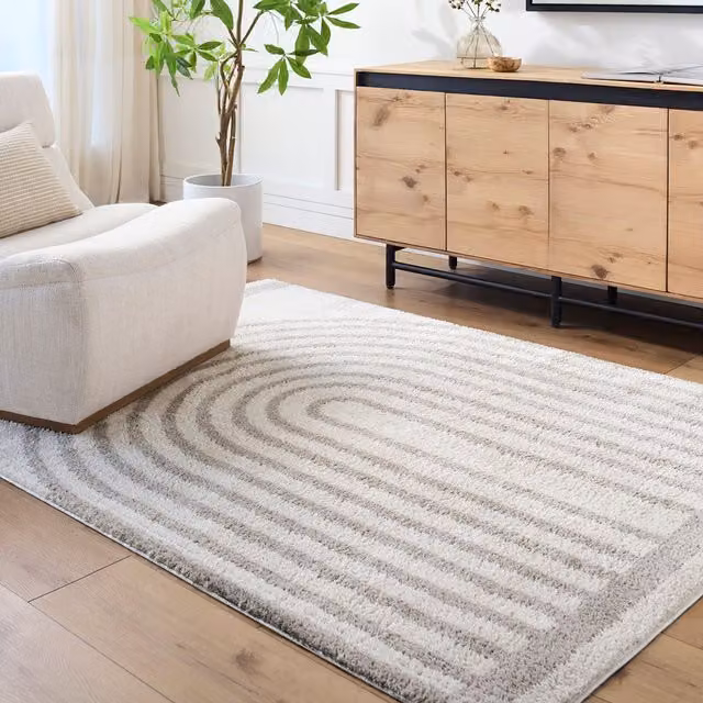 Livabliss Fossay Shag Washable High Pile Modern Rug in Mid Grey, W: 140 cm, L: 200 cm