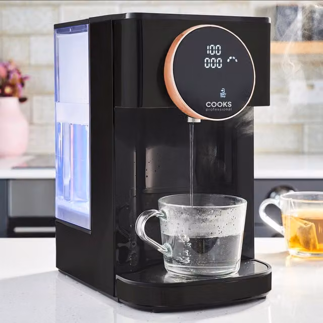 Cooks Professional Digital Hot Water Dispenser 2500W with 4L Removable Tank, Black and Gold