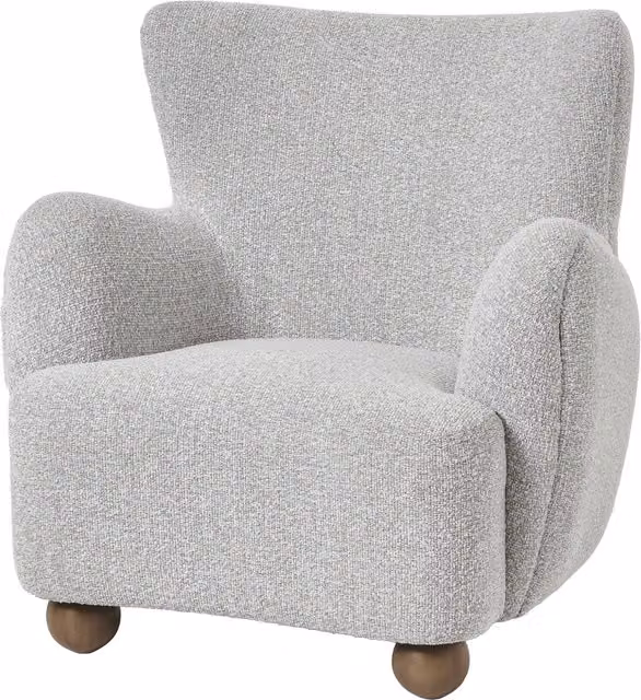 KDMK Hui Large Armchair in Beige and Grey Fabric