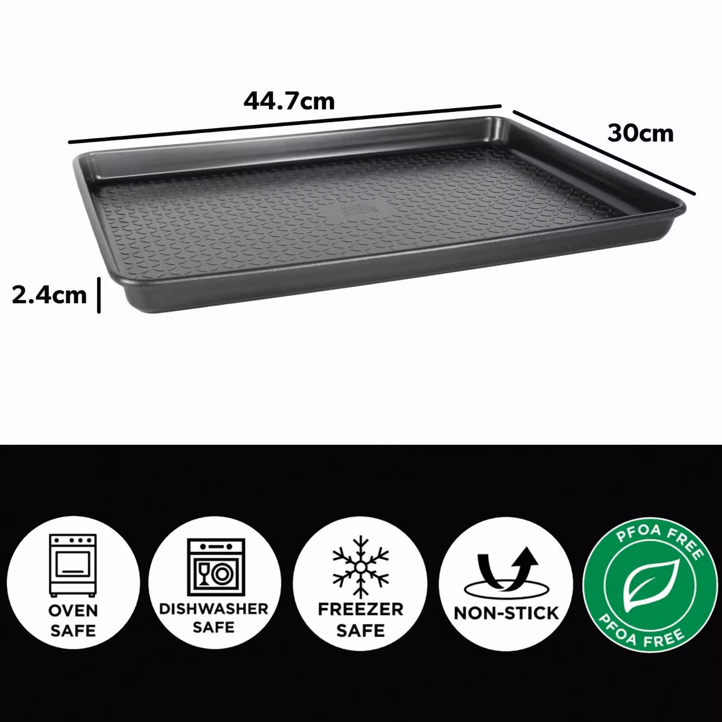Hairy Bikers Non-Stick Carbon Steel Rectangular Baking Sheet, Black, W: 45 cm, D: 30 cm – 3
