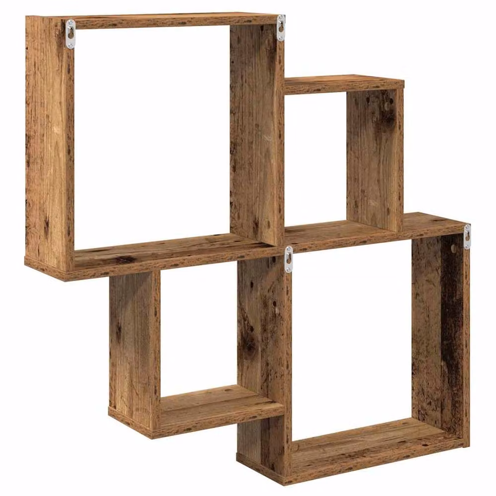 Berkfield Home Wall Shelf in Old Wood Brown, W/D/H: 80 x 15 x 78.5 cm – 3