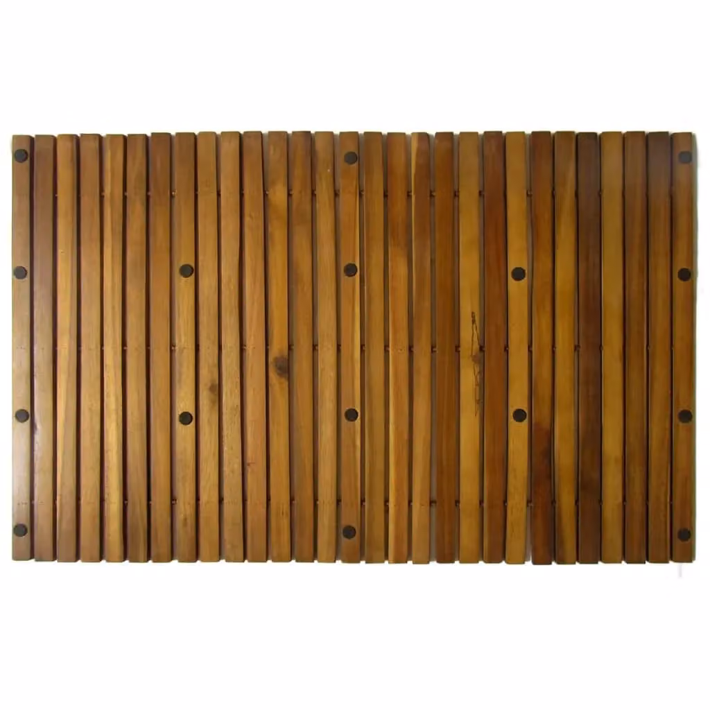 Berkfield Home 3 Piece Acacia Bath Mat Set, Brown, W: 80 cm, D: 50 cm – 3