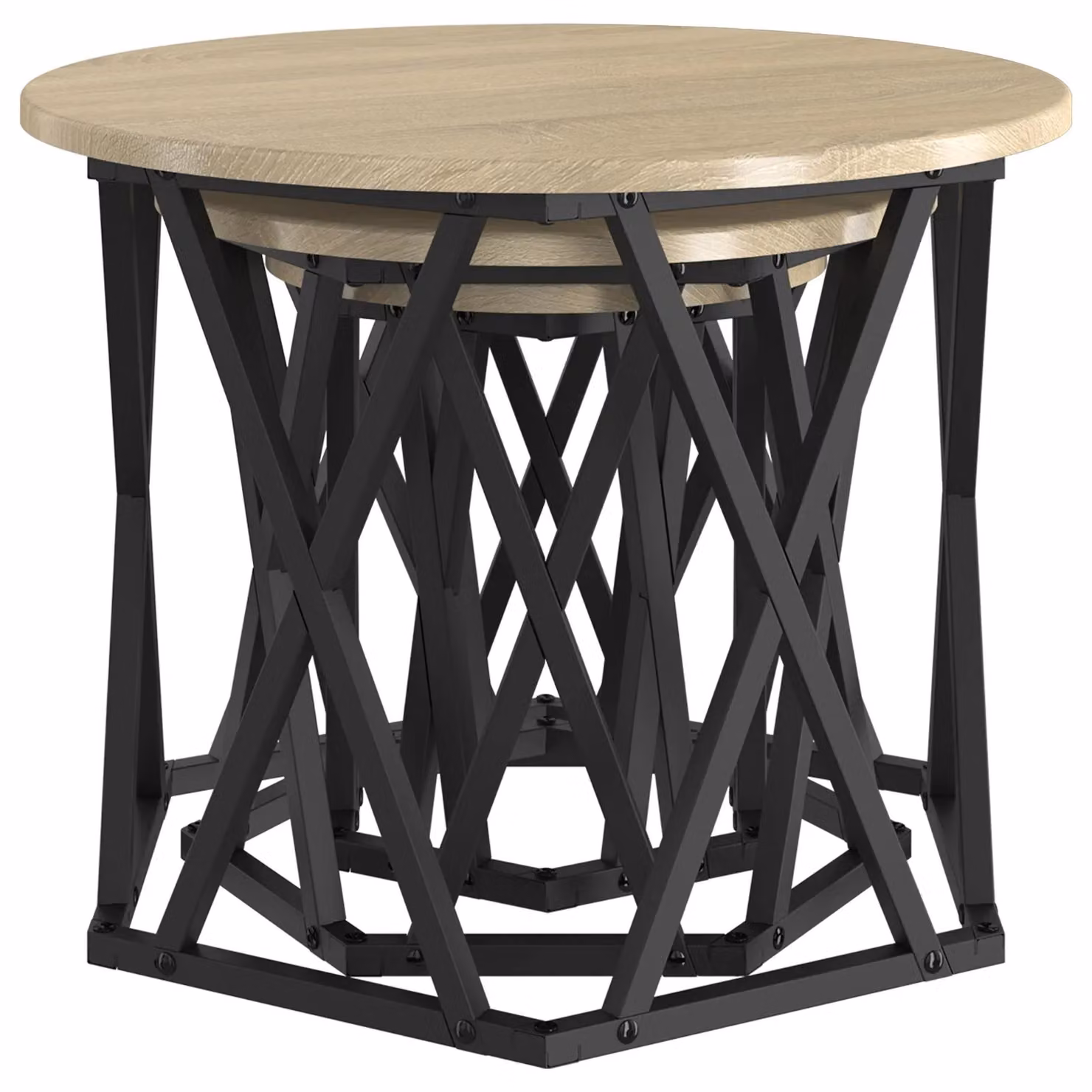 Berkfield Home Nesting Side Tables, Set of 3, Sonoma Oak Engineered Wood in Brown – 3