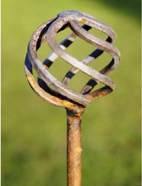 Poppyforge Pack of 3 Brown Steel Cage Ball Pin Plant Support Stakes, Height: 120 cm