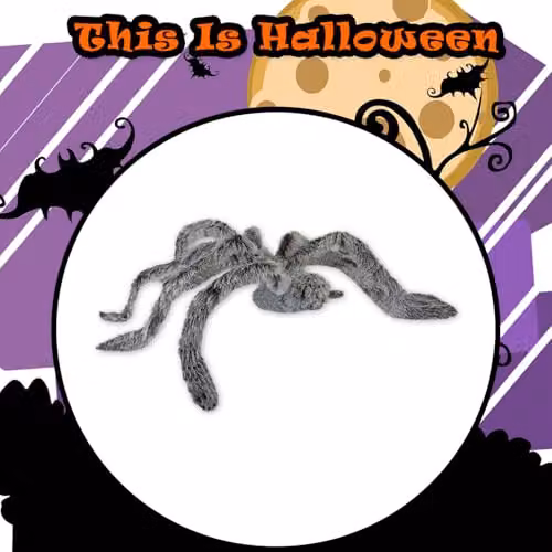 VFM e-Store Halloween Animated Spider with Light Up Eyes and Moving Legs in Grey – 7