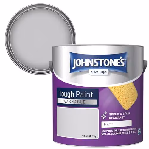 Johnstone's Washable Matt Wall and Ceiling Paint in Moonlit Sky, 2.5L – 2