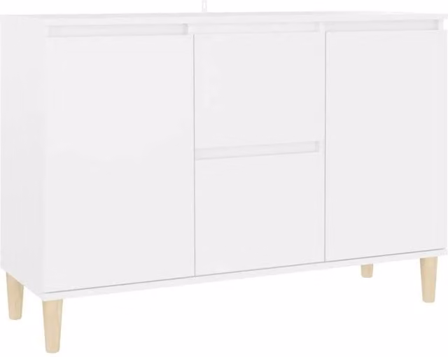 Berkfield Home White Sideboard in Engineered Wood, W/D/H: 103.5 x 35 x 70 cm