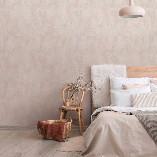 Galerie Industrial Effects Textured Plain Wallpaper in Beige Pearl