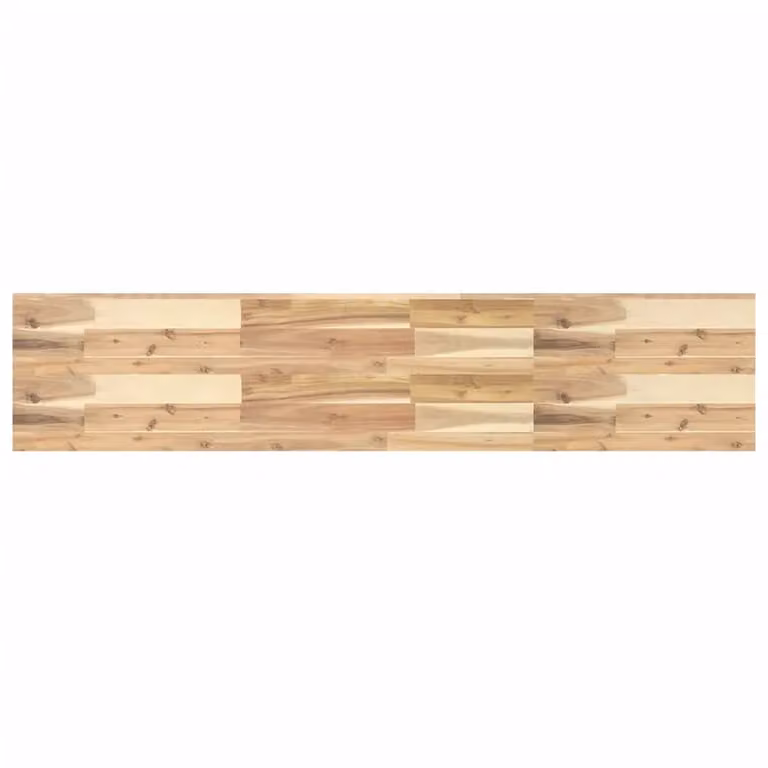 Berkfield Home Rectangular Solid Wood Acacia Table Top, Brown, W/D/H: 140 x 30 x 4 cm