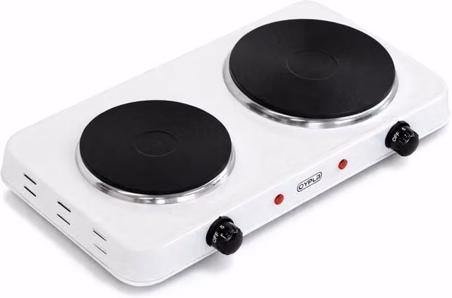 Oypla Double Electric Kitchen Hot Plate in White