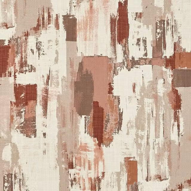 Prestigious Textiles Bamford Fabric Redbrick in Green, Red and Multicolour