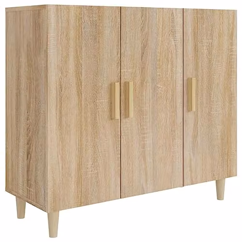 vidaXL Sonoma Oak Sideboard in Brown and Beige, W/D/H: 90 x 34 x 80 cm – 1