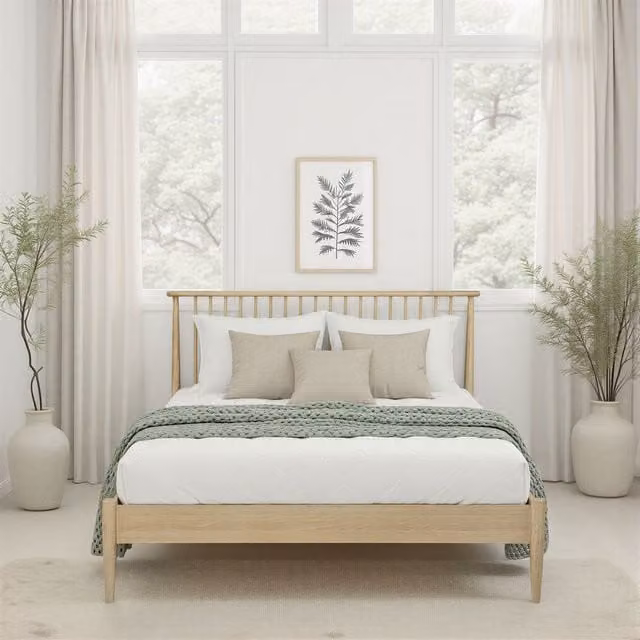 Flintshire Furniture Ltd Grosvenor Solid Oak Bed Frame in Brown, W/D/H: 140 x 200 cm