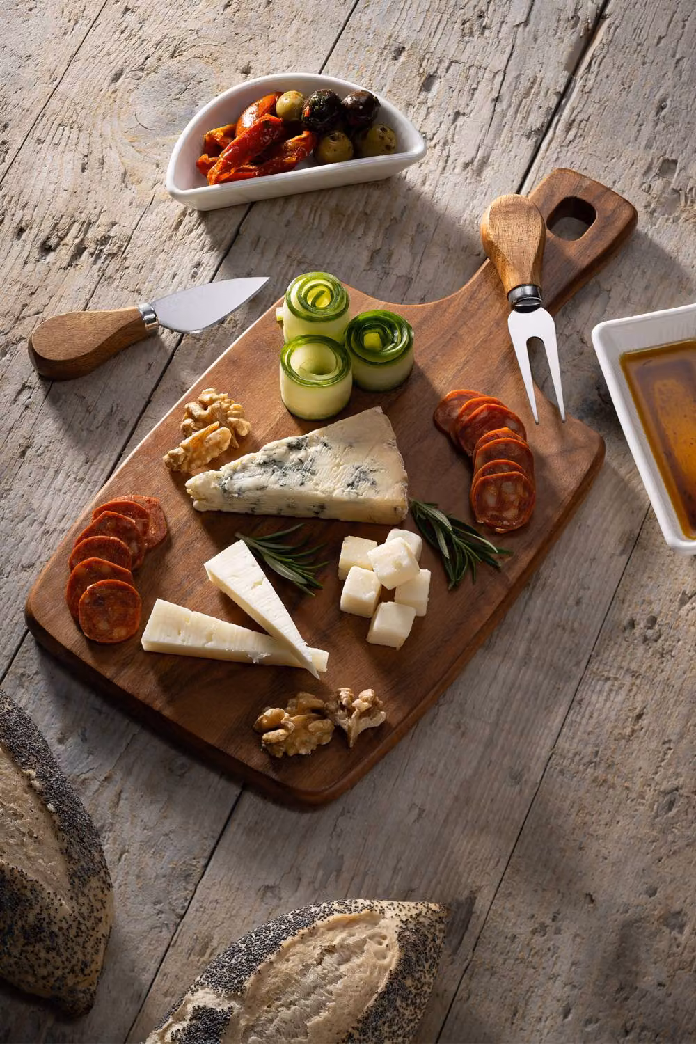 Belleek Living Acacia Wood Serving Board Set in Brown and Multicolour – 3